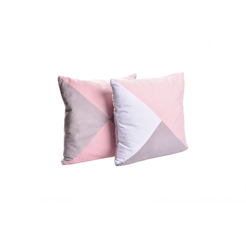 Paturica fermecata - set 2 pernute velvet alb gri roz