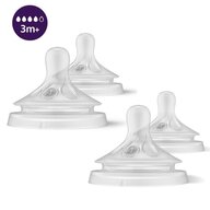 2 x Set tetine, Philips Avent, Natural Response, 2 buc, Cu debit 4 (mediu), 3 luni+, Transparent
