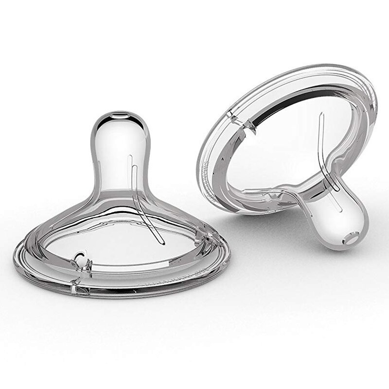 Nanobebe - 2 x tetine dublu ventilate, flux scazut,