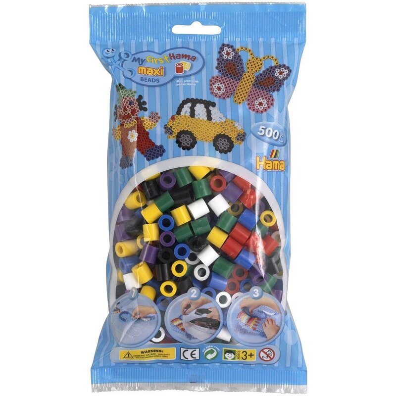 Hama - set margele de calcat mixt00 in saculet, 500 buc maxi