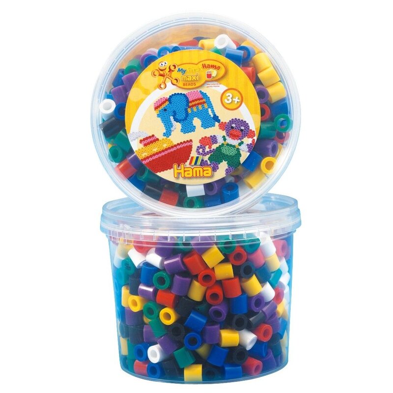 Hama - set margele de calcat mixt00 600 buc, in borcan de plastic maxi