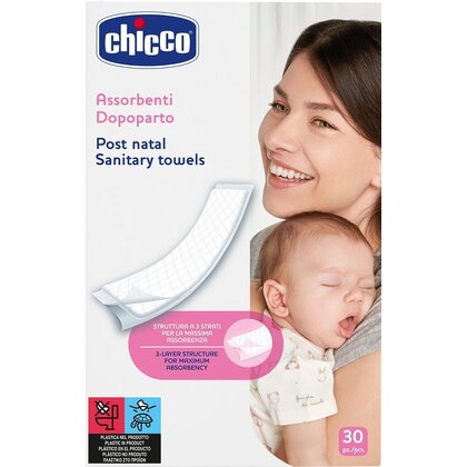 Absorbante sanitare postnatale, Chicco, 30 buc