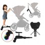 Adaptor universal carucior pentru al doilea copil, Lionelo, Buggy Board, 2 in 1, 3 pozitii reglare sezut pe inaltime, Platforma antiderapanta, Roti cu lumini colorate, Sustine 25 kg, Negru - 18