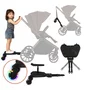 Adaptor universal carucior pentru al doilea copil, Lionelo, Buggy Board, 2 in 1, 3 pozitii reglare sezut pe inaltime, Platforma antiderapanta, Roti cu lumini colorate, Sustine 25 kg, Negru - 18
