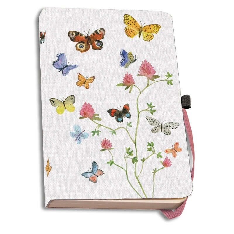 Agenda coperti textile a5 flowers, butterflies and birds, alice appleton