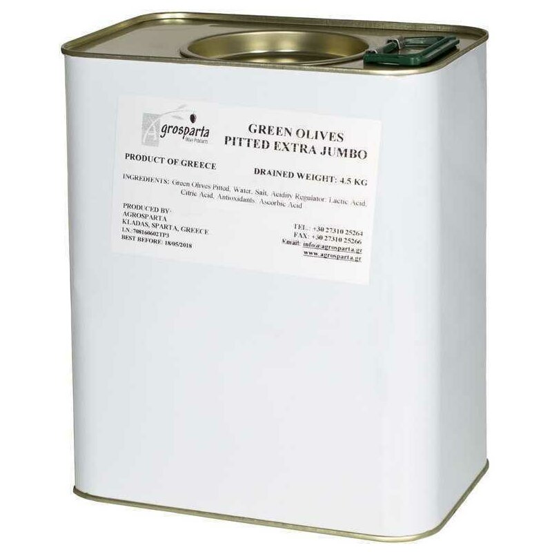 Agrosparta - masline verzi fara samburi extra jumbo, 4.5 kg