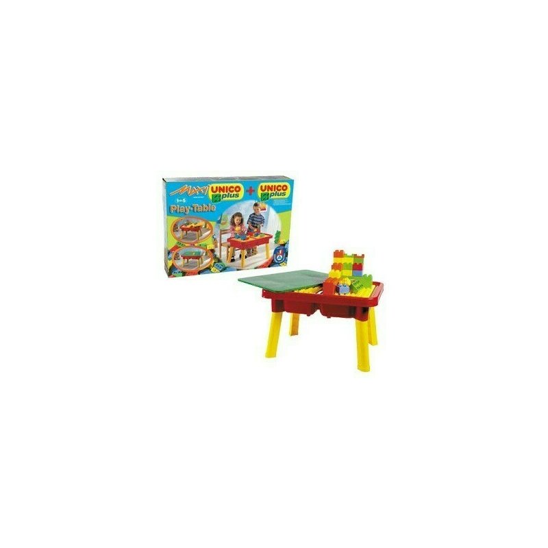 Androni giocattoli set constructie unico plus masuta cu 31 piese cu suport