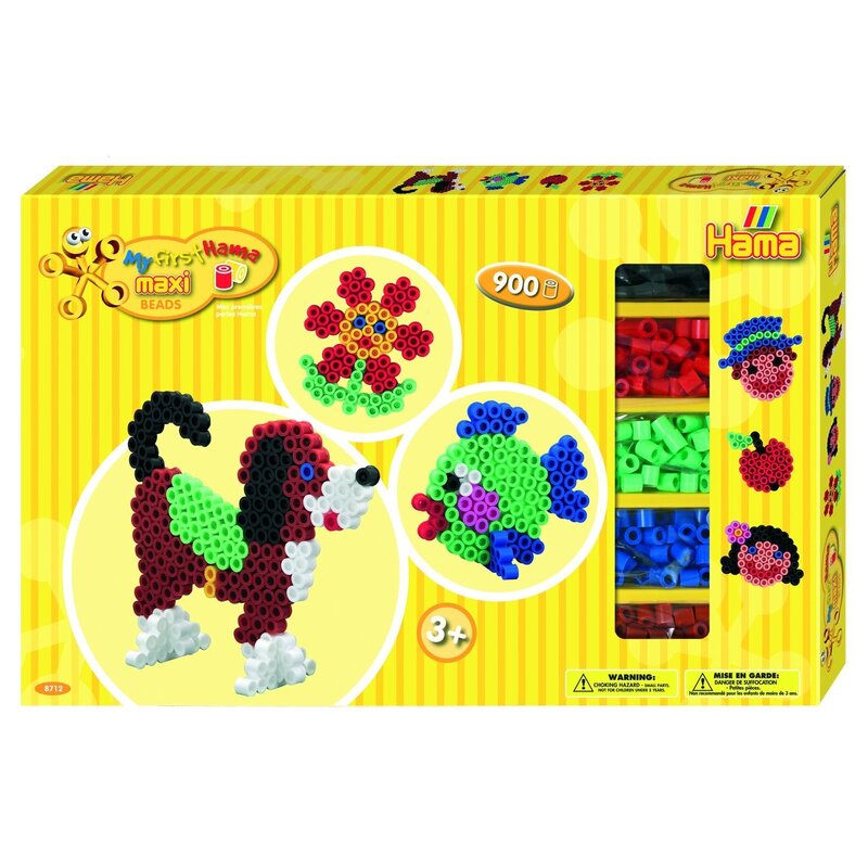 Hama - set margele de calcat animale 900 buc, in cutie de cadou mare maxi