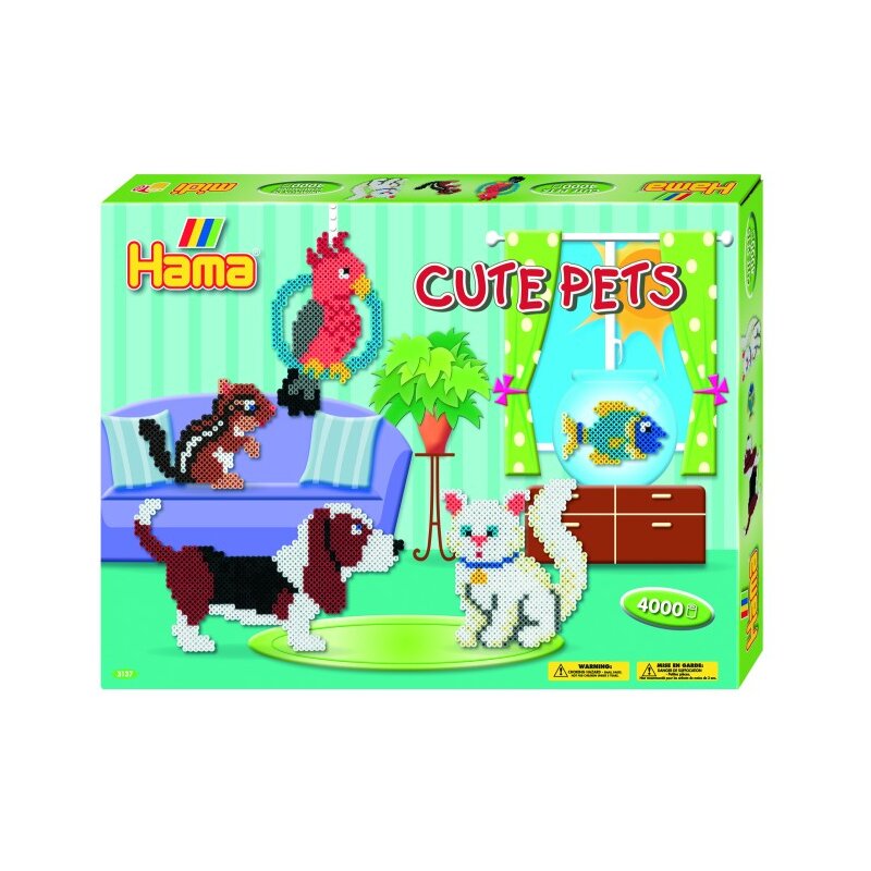 Hama - set margele de calcat animale de companie in cutie, 4000 buc midi