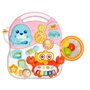 Antepremergator, Toyz, Cu functie de masuta, Educational cu sunete si lumini, Cu panou detasabil, Cu mini pian, Include un cos si mingiute, 12 luni+, Pink - 4