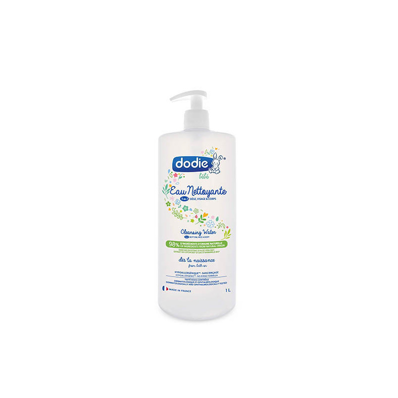Apa de curatare dodie 3-in-1 pentru sezut, fata si corp, 98% ingrediente de origine naturala, 1000 ml