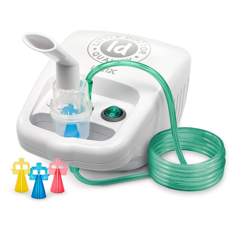 Little doctor - aparat aerosoli cu compresor ld-212c, 3 dispensere pentru reglarea dimensiunilor particulelor, 2 masti