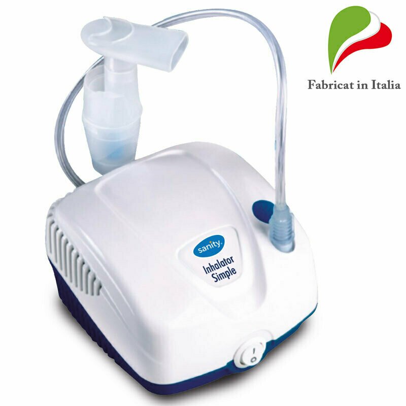 Sanity - aparat aerosoli cu compresor simple, mmad 2.44 ?m, compact si dimensiuni reduse, geanta de transport, alb