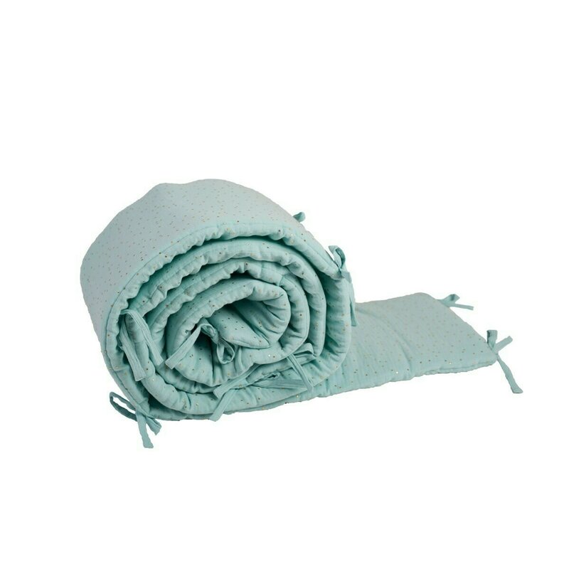 Aparatoare laterala pat yappymint, din muselina, yappykids, 360x30 cm, mint