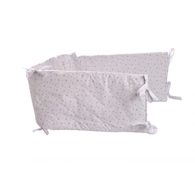 Confort family - aparatoare laterala pat , stelute, 2 cm grosime, 180x33 cm, roz