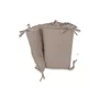 Aparatoare pentru patut, MimiNu, Cu volanase, Din bumbac certificat Oeko Tex Standard 100, 180x30 cm, Cu panglici, Colectia Royal, Mocha - 1