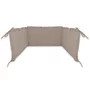 Aparatoare pentru patut, MimiNu, Cu volanase, Din bumbac certificat Oeko Tex Standard 100, 180x30 cm, Cu panglici, Colectia Royal, Mocha - 2