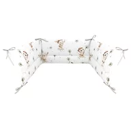 Aparatoare pentru patut, MimiNu, Din bumbac certificat Oeko Tex Standard 100, 180x30 cm, Cu panglici, Cats