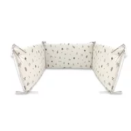 Aparatoare pentru patut, MimiNu, Din bumbac certificat Oeko Tex Standard 100, 180x30 cm, Cu panglici, Leaves