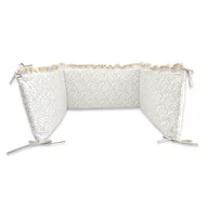 Aparatoare pentru patut, MimiNu, Premium, Cu volanase si dantela, Din bumbac certificat Oeko Tex Standard 100, 180x30 cm, Cu panglici, Meadow