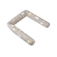 Aparatoare pentru patut, MimiNu, Tip rulou, Cu husa detasabila, Lungime 180 cm, Din bumbac certificat Oeko Tex Standard 100, Bedtime story beige