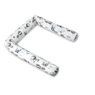 Aparatoare pentru patut, MimiNu, Tip rulou, Cu husa detasabila, Lungime 180 cm, Din bumbac certificat Oeko Tex Standard 100, Blue Plane