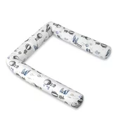 Aparatoare pentru patut, MimiNu, Tip rulou, Cu husa detasabila, Lungime 180 cm, Din bumbac certificat Oeko Tex Standard 100, Blue Plane