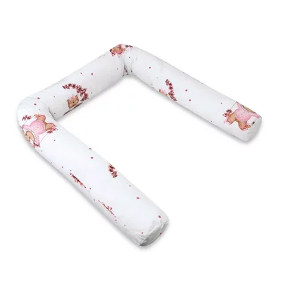 Aparatoare pentru patut, MimiNu, Tip rulou, Cu husa detasabila, Lungime 180 cm, Din bumbac certificat Oeko Tex Standard 100, Design, Betty