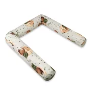 Aparatoare pentru patut, MimiNu, Tip rulou, Cu husa detasabila, Lungime 180 cm, Din bumbac certificat Oeko Tex Standard 100, Teddy Bear On Moon