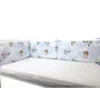 Aparatoare pentru patut, Qmini, Din bumbac certificat Oeko Tex Standard 100, 180x30 cm, Cu panglici, Sky Adventure - 3