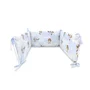 Aparatoare pentru patut, Qmini, Din bumbac certificat Oeko Tex Standard 100, 180x30 cm, Cu panglici, Sky Adventure - 1
