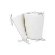 Aparatoare pentru patut, Qmini, Din muselina dubla, 180x30 cm,  Din material certificat Oeko Tex Standard 100, Cu panglici, Cream