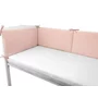 Aparatoare pentru patut, Qmini, Din muselina dubla, 180x30 cm, Cu panglici, Material certificat Oeko Tex Standard 100, Powder Pink - 3