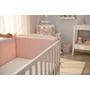 Aparatoare pentru patut, Qmini, Din muselina dubla, 180x30 cm, Cu panglici, Material certificat Oeko Tex Standard 100, Powder Pink - 4