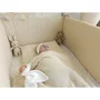 Aparatoare pentru patut, Qmini, Din muselina dubla, 180x30 cm, Cu panglici,  Din material certificat Oeko Tex Standard 100, Warm Beige - 5