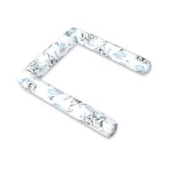 Aparatoare pentru patut, Qmini, Tip rulou, Cu husa detasabila, Lungime 180 cm, Din bumbac certificat Oeko Tex Standard 100, Elephants on Rainbow Blue