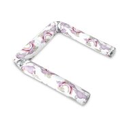 Aparatoare pentru patut, Qmini, Tip rulou, Cu husa detasabila, Lungime 180 cm, Din bumbac certificat Oeko Tex Standard 100, Elephants on Rainbow Pink