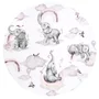 Aparatoare pentru patut, Qmini, Tip rulou, Cu husa detasabila, Lungime 180 cm, Din bumbac certificat Oeko Tex Standard 100, Elephants on Rainbow Pink - 2