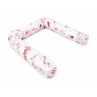 Aparatoare pentru patut, Qmini, Tip rulou, Cu husa detasabila, Lungime 180 cm, Din bumbac certificat Oeko Tex Standard 100, Fairy Pink