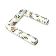 Aparatoare pentru patut, Qmini, Tip rulou, Cu husa detasabila, Lungime 180 cm, Din bumbac certificat Oeko Tex Standard 100, Fox on bikes Natural