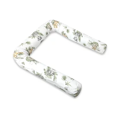 Aparatoare pentru patut, Qmini, Tip rulou, Cu husa detasabila, Lungime 180 cm, Din bumbac certificat Oeko Tex Standard 100, Safari