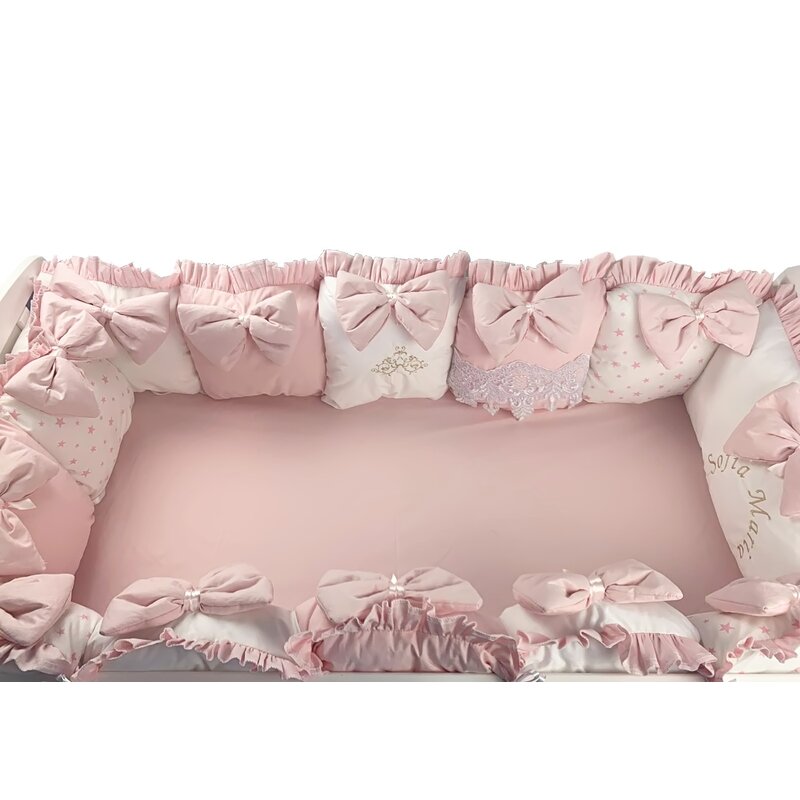 Deseda - aparatori din 13 pernute lux by pt pat 120x 60 cm roz pudra