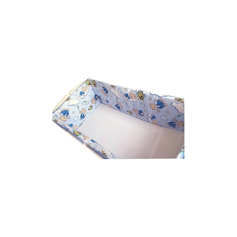 Deseda - aparatori laterale protectii laterale pat pufoase 120x60 cm h35cm ursuleti cu albinute pe albastru