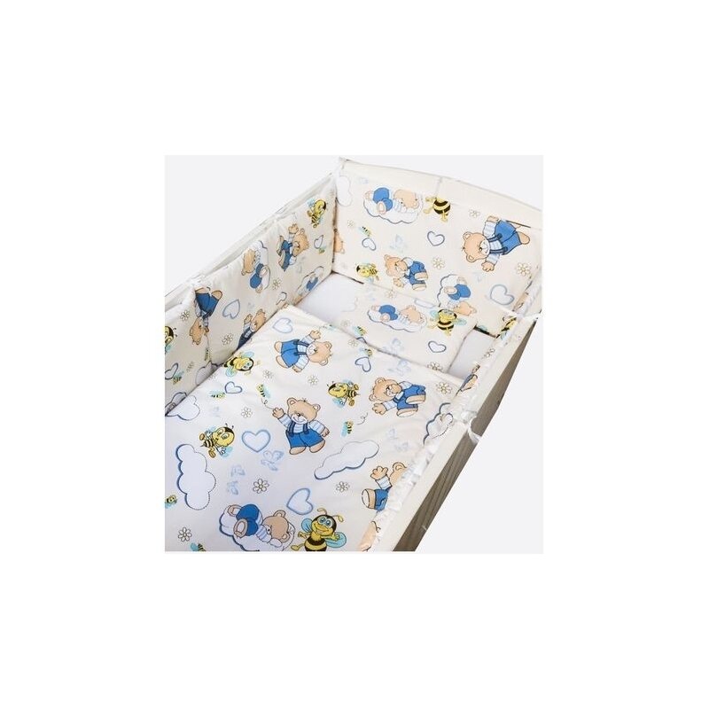 Deseda - aparatori laterale protectii laterale pat pufoase 140x70 cm h35cm ursuleti cu albinute pe crem