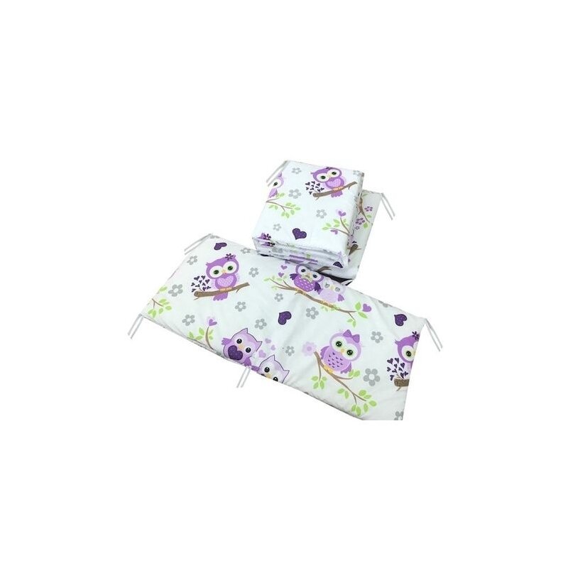 Deseda - aparatori laterale protectii laterale pat pufoase 140x70 cm h39cm bufnite cu violet