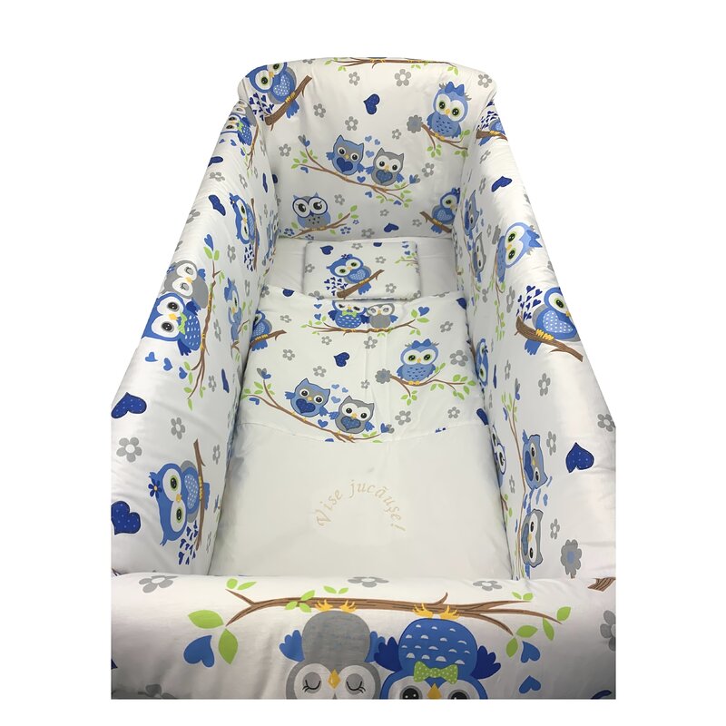 Deseda - aparatori laterale protectii pat 140x70 cm maxi bufnite albastre
