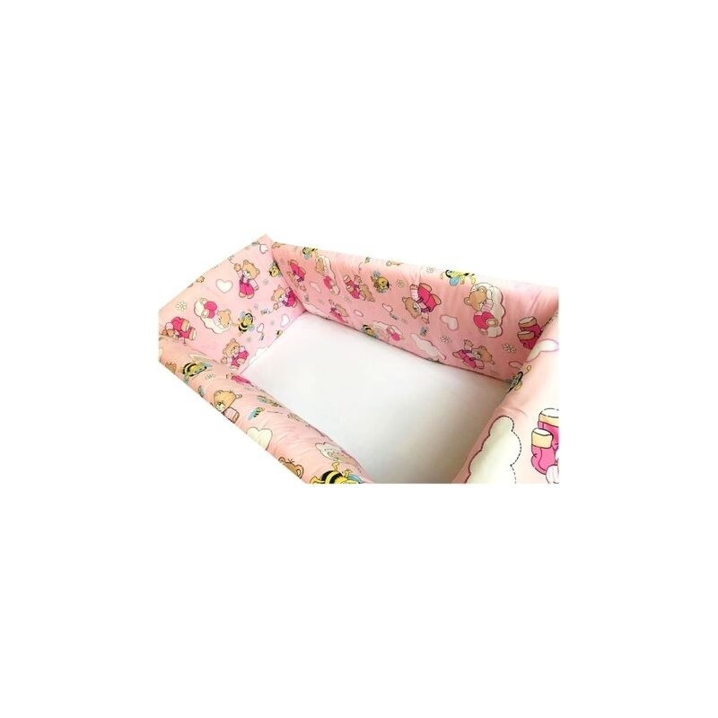 Deseda - aparatori laterale protectii pat 140x70 cm maxi ursuleti cu albine pe roz