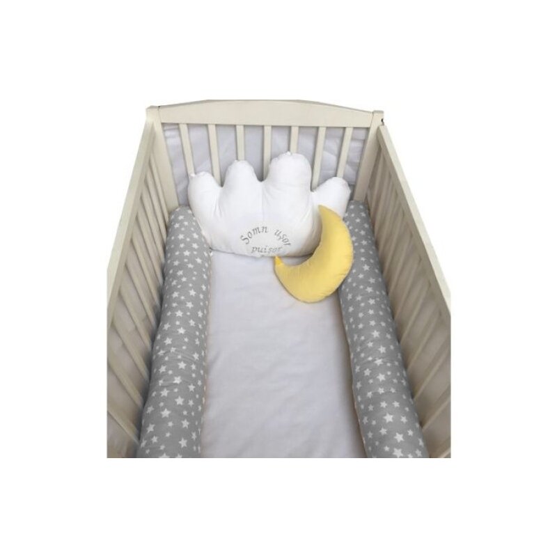 Deseda - aparatori laterale protectii pat cu bumper 140x70 cm somn usor puisor gri