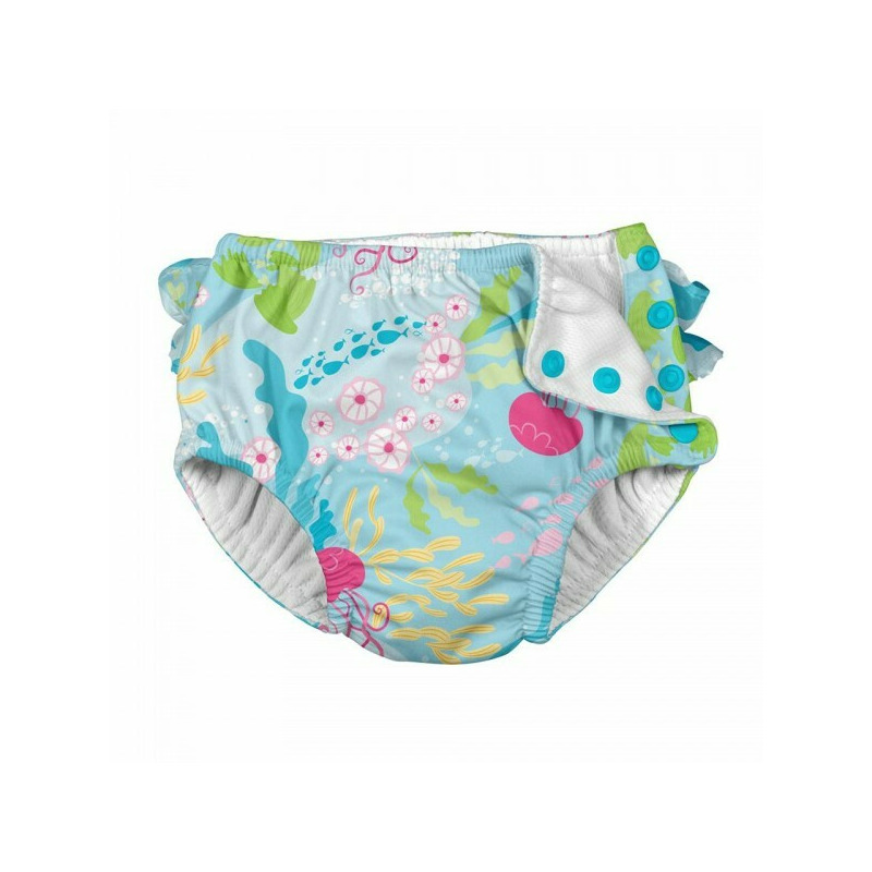 Aqua coral reef 4t - slip fete refolosibil spf 50+ cu capse si volanase green sprouts by iplay