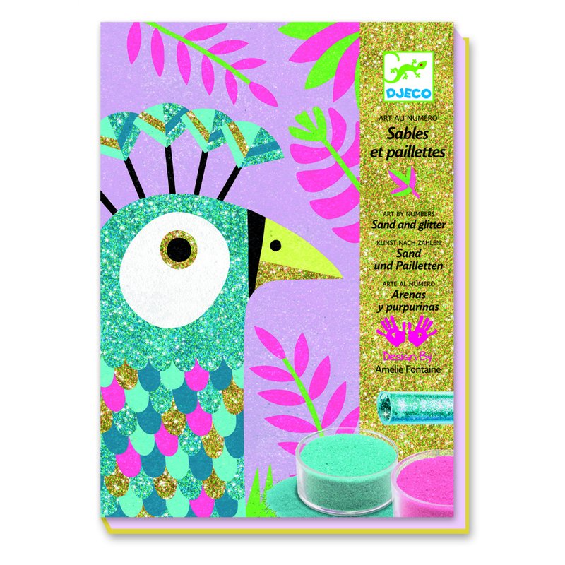 Djeco - atelier creativ cu nisip si sclipici, pasari